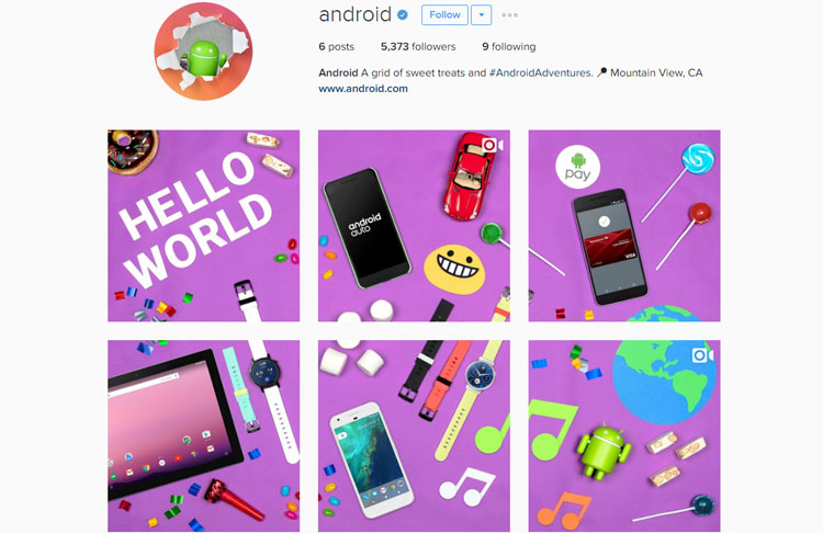 android-official-instagram-account