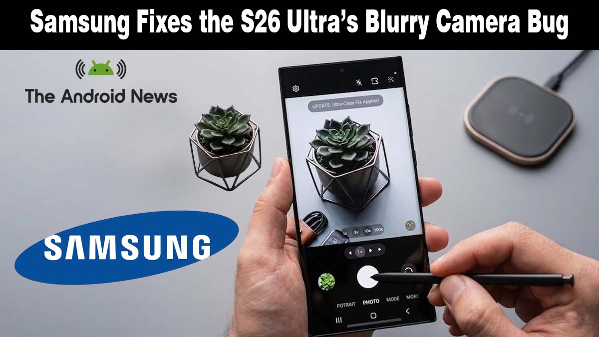 Person using an S Pen with the Samsung Galaxy S26 Ultra camera for a news update.