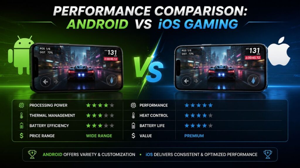 Performance Comparison Android vs iOS Gaming 