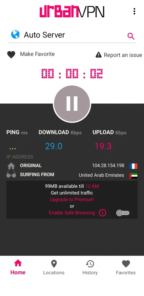 Screenshot of Urban VPN for android