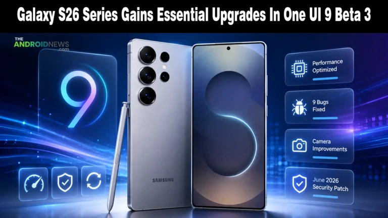 Galaxy S26 Series Gains Essential Upgrades In One UI 9 Beta 3 news banner for TheAndroidNews.com.