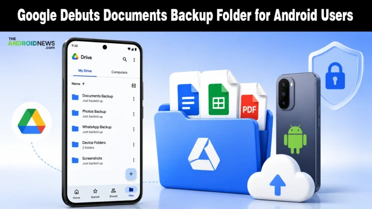 Google Debuts Documents Backup Folder for Android Users article banner for The Android News.