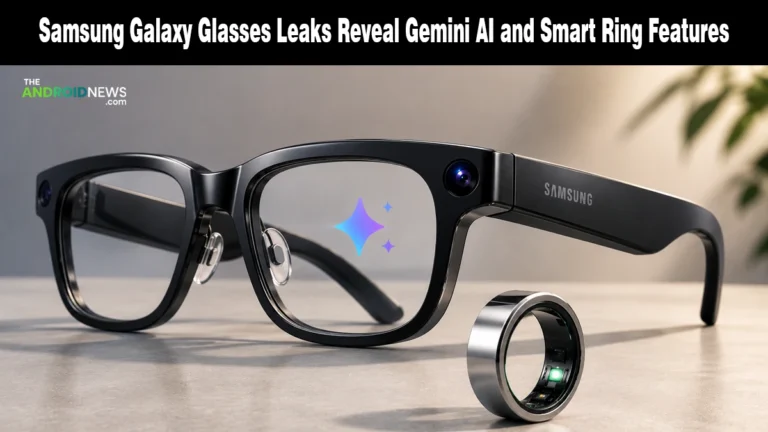 Samsung Galaxy Glasses Leaks Reveal Gemini AI and Smart Ring Features news banner for The Android News.