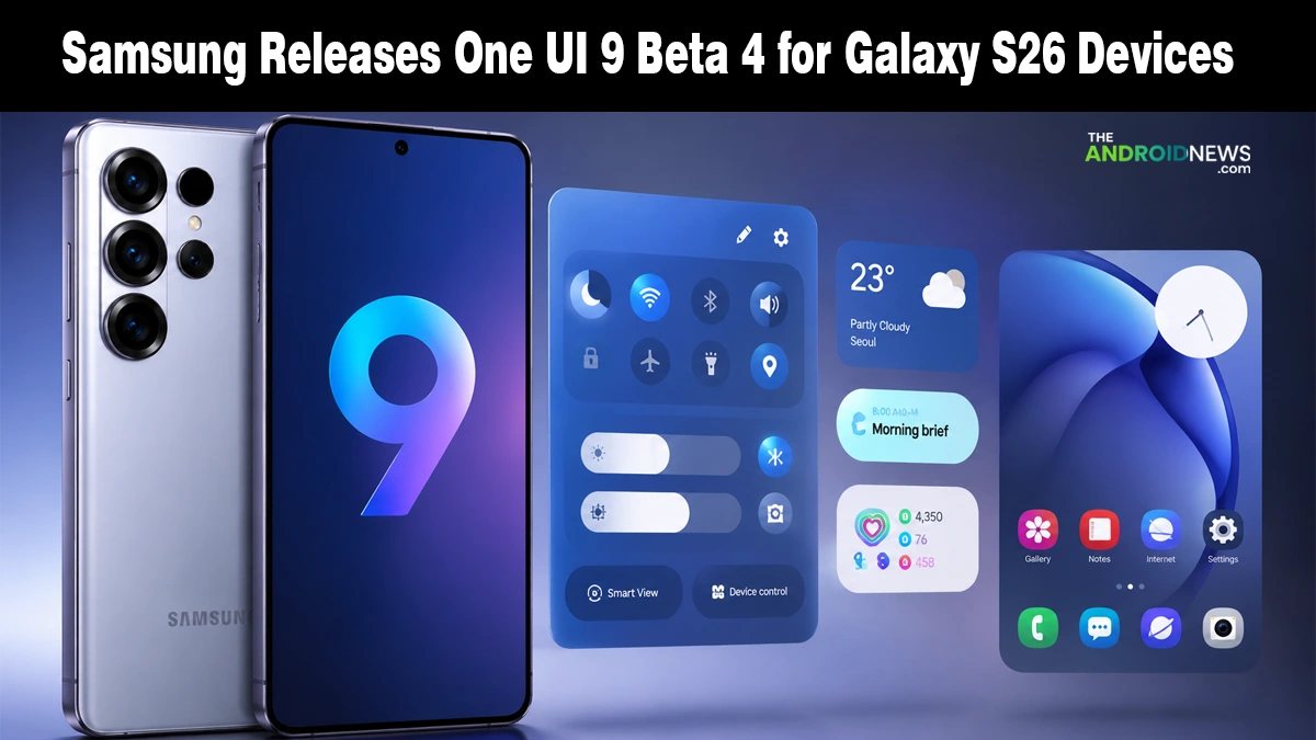 Samsung One UI 9 Beta 4 update interface elements on Galaxy S26.